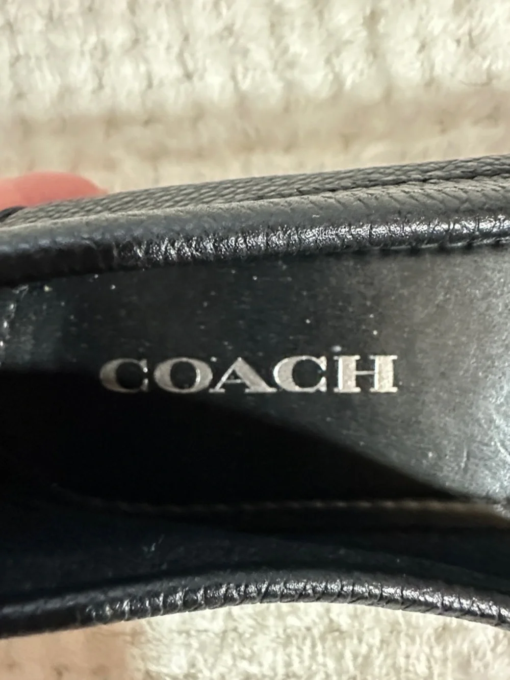 Coach Fredrica Black Leather Loafers Size 8 - Picture 2 of 7